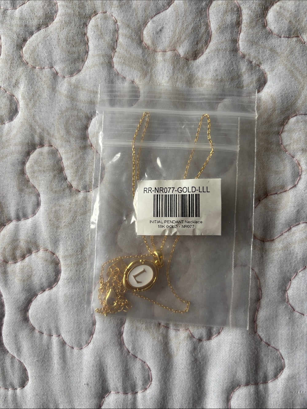 Initial Pendant Necklace - Gold 'L' -